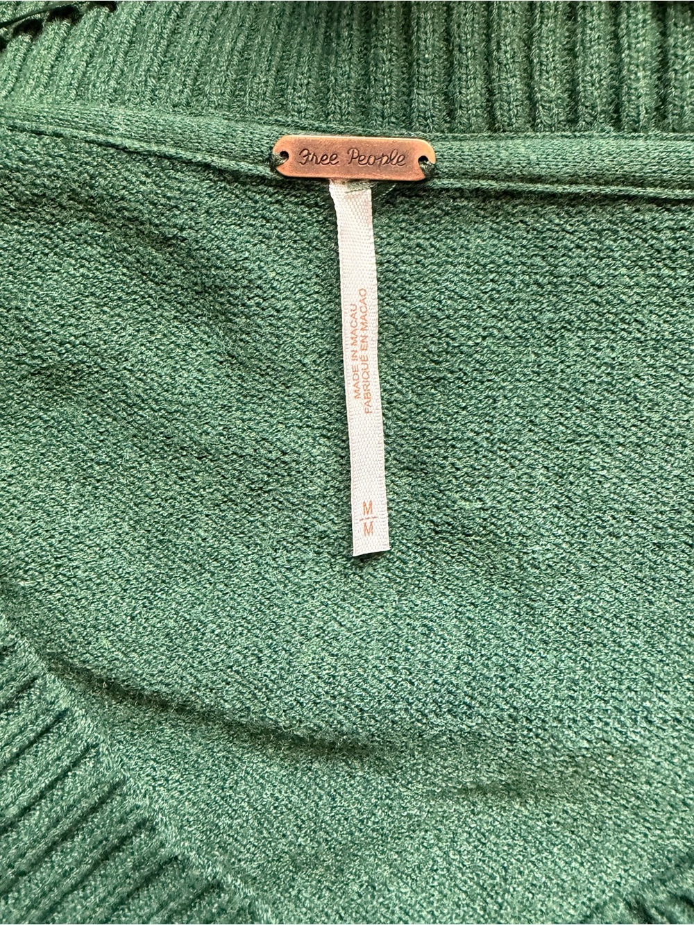 Free People Green Orion V-Neck Sweater - Picture 6 of 10